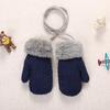FakeFace Winter Warm Knit Solid for Toddlers Boys and Perfect for and Playing In the Includes Neck Kids' Mittens, Gloves, Double-Layered, Color, (Ages