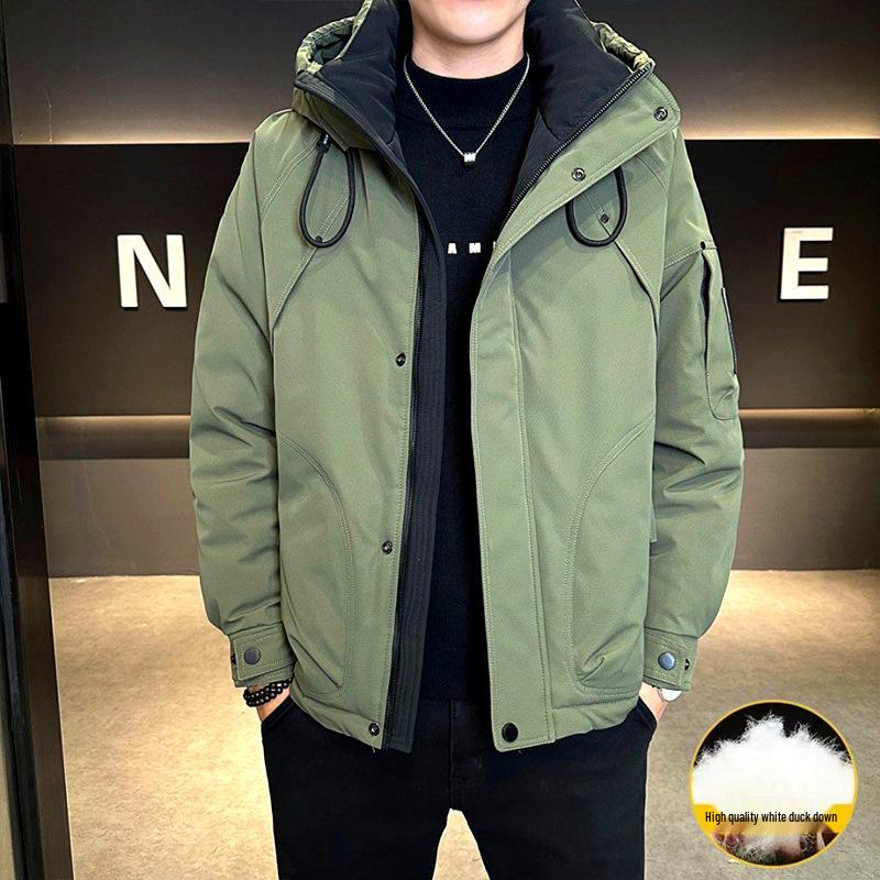 

Douyin 2025 Autumn/Winter Outdoor Hooded Down Jacket 2XL зелений