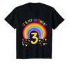 Roupas de aniversário para meninos e meninas arco-íris Crianças de 3 anos - Camiseta