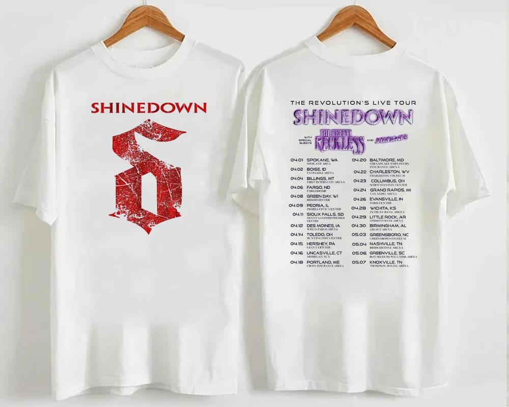 Shinedown Rock Band Music Concert Heavy Cotton White Unisex Classic Shirt EN757 Unisex T-Shirt S