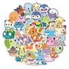 10/30/50pcs Kawaii Anime  Stickers Cute Pikachu Psyduck Cartoon Decals Water Bottle Luggage Phone Sticker Decoration Toy