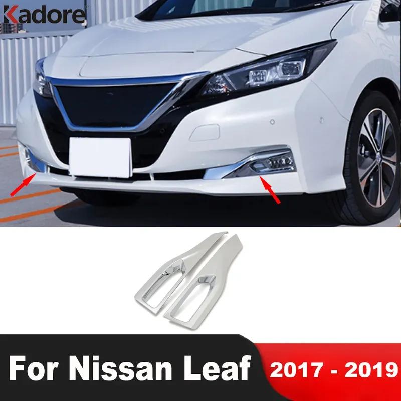 For Nissan Leaf 2017 2018  Chrome Front Fog Light Lamp Cover Trim Foglight Molding Garnish Bezel Trims Car Accessories