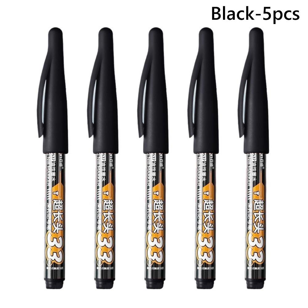 

5pcs/set Oil-Based Ink Long Head Marker Pens Waterproof 33mm Deep Hole Deep Hole Markers Multi-Purpose Woodworking Markers чёрный