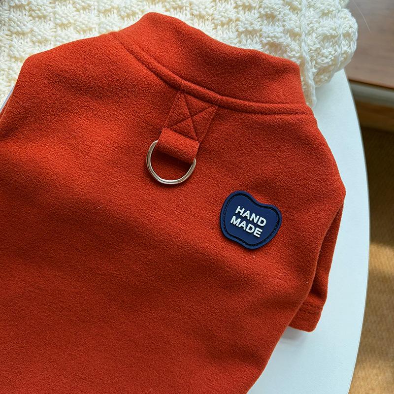 Solid Color Pet Top Cat Dog Winter Warm Basic Pullover Puppy Kitten Clothes Simple Cute Outfit