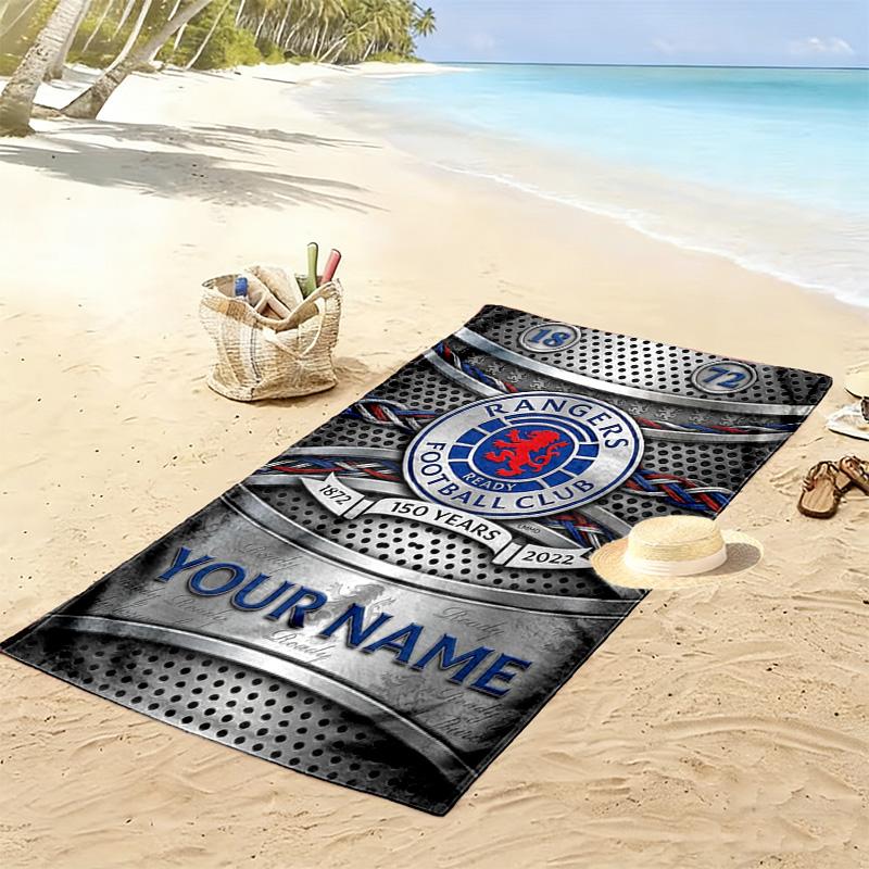 Name Custom Rangers fc Logo Print Beach Towel, Large Soft Quick Dry Towel for Beach Camping Swimming