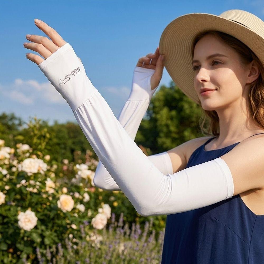 New Ice Silk Sunscreen Arm Sleeves Loose Fit Breathable Sun Protection Glove UV Protection Sun Protection Tools