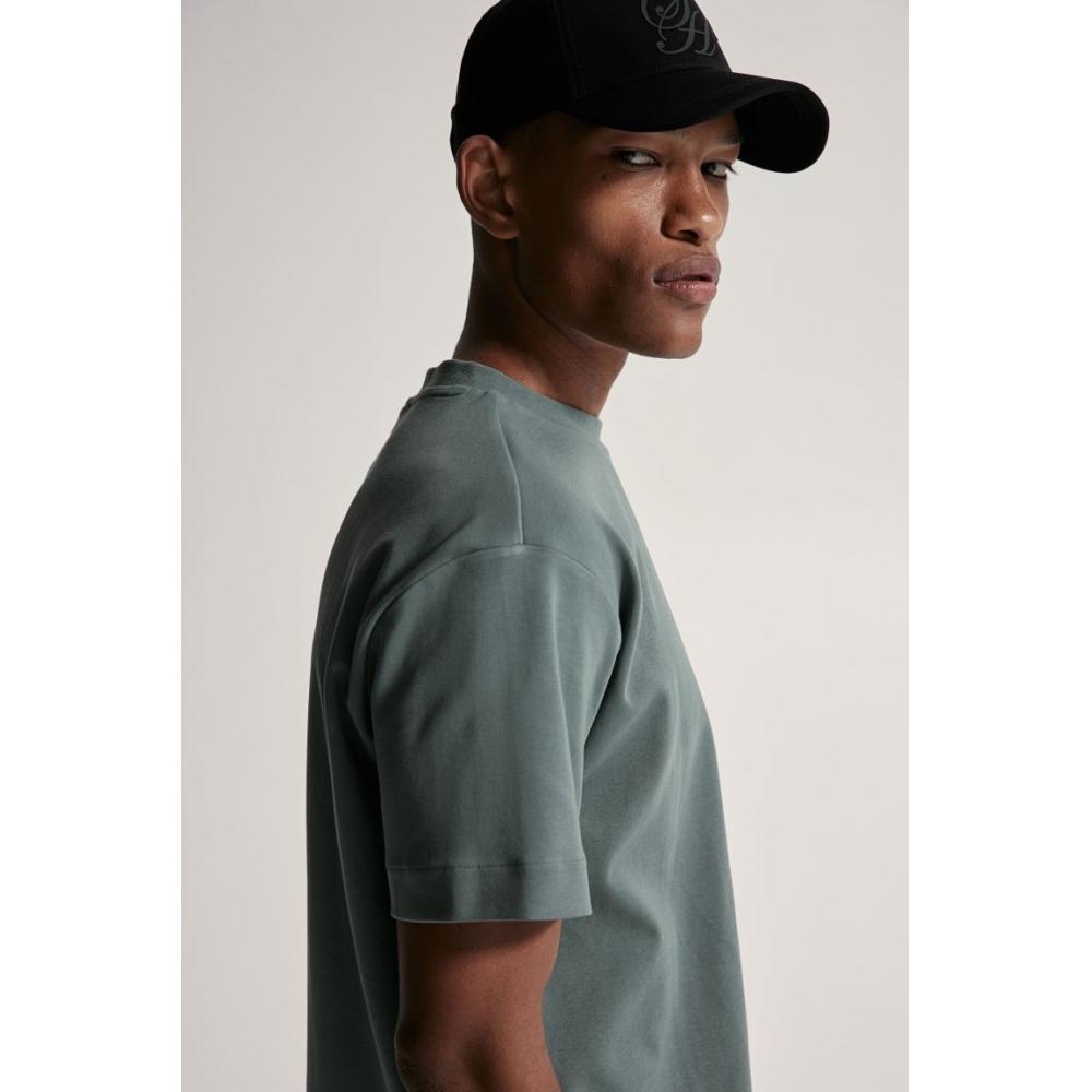 H M Loose FiT T sHirT Dark Sage Green