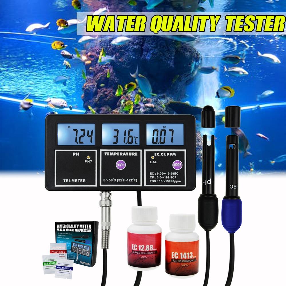 5 In 1 Water Quality Multi-parameter PH EC CF TDS(ppm) Temp Tester Meter Aquariums Hydroponics Pool Tank Pond Drinking