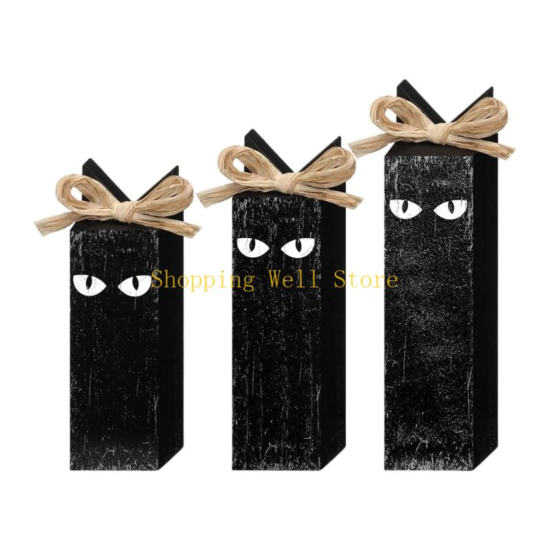 KX4B Wooden Specters Table Signs Pack Of 3 Halloween Seasonal Decors For Homes Party Displays