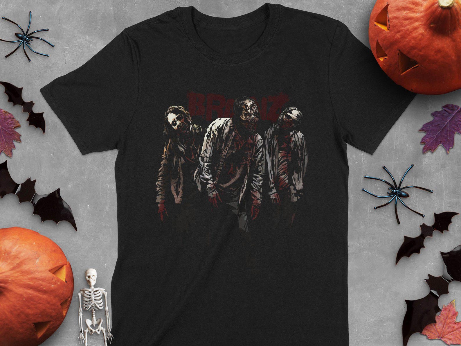 Zombie Apocalypse Graphic Tee, Witchcraft Gothic Horror Shirt, Occult Mythology Dark Art Halloween T-Shirt, Undead Design 4XL