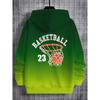 3D Digital Printed Basketball Element Gradient Pattern Goal Moment Hoodie, Perfect Gift