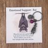 Bat Inspirational Keychain Emotional Support Bat Keychain Metal Bat Pendant With Inspirational Poetry Card Bats Keyring