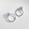 Original Designer Aquamarine Gemstone Rings For Women Light Luxury And Exquisite Fresh Translucent Blue Couple Ring Fine Jewelry