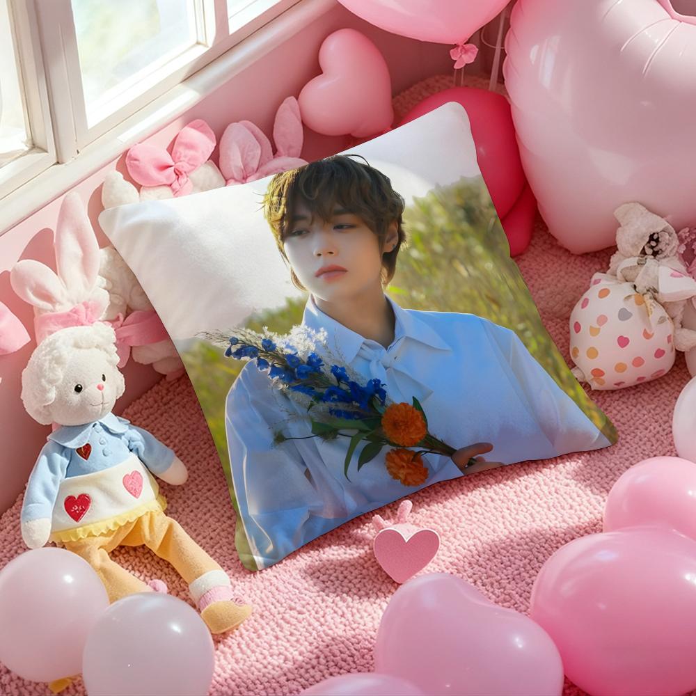Kpop Park Ji-Hoon Cushion Cover Pattern Printed Pillowcase for Living Room Sofa Cushion Cover & Bedroom Decor
