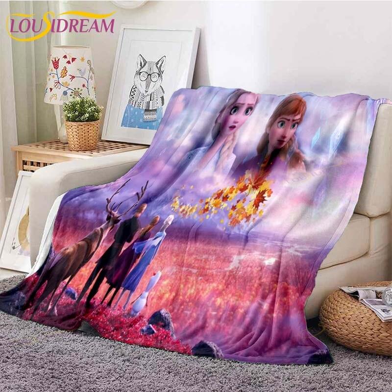 3D Cartoon Frozen Blanket Ultra Lightweight Soft Plush Flannel Throws Blanket for Sofa Bed Couch Best Office Gifts