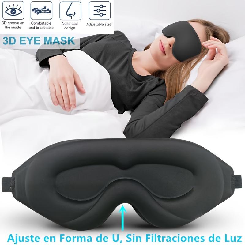 3D Deep Contour Sleep Mask Compatible for s - Soft -Blocking Eye with Adjustable Strap - 100% Darkness for Sleep
