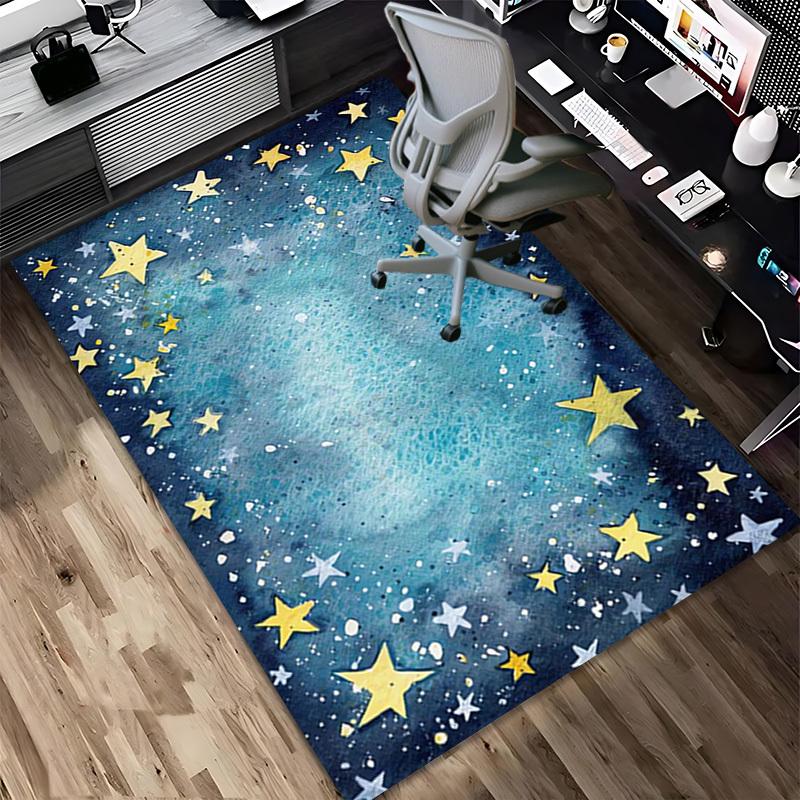 Stars Night Crystal Velvet Office Chair Mat Area Rug - Non-Slip, Floor Mat, Office Desk Chair Rugs,Christmas Gift-1106099