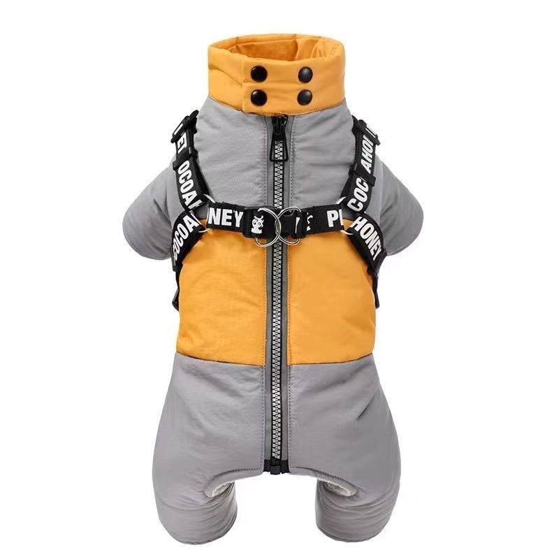 

Dog clothes thickened and warm can be towed four-legged teddy Bigbear Pomeranian Schnauzer Corgi Pet Clothing XXL chest 55 back 45 about 13-8 kg