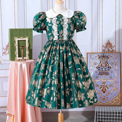 Girls Doll Collar Lolita Princess Dress Children's Sweet Puffy Sleeve Dress
