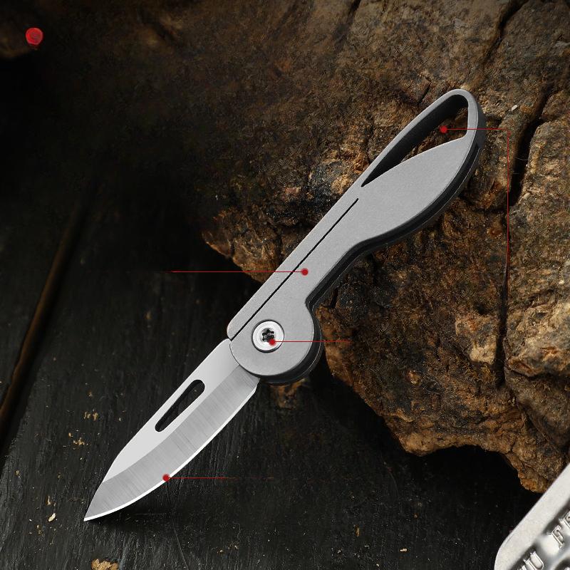 Titanium Alloy Knife Mini Folding Knife Portable Edc Key Chain Portable Knife Pendant Letter Express Knife Folding Knife.
