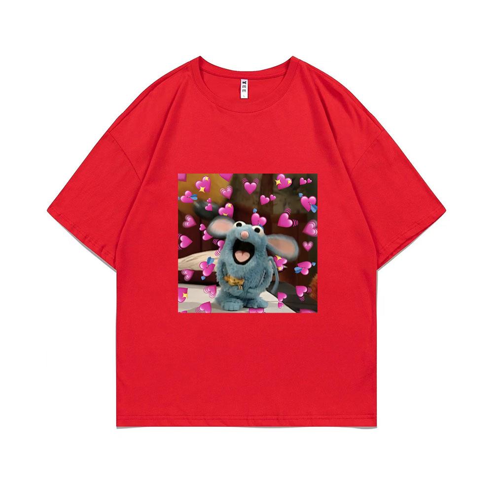 

Tutter Cute Mouse Love Love Love Graphic T Shirts Unisex Women Casual Oversized T-shirt Unisex s Kawaii Cartoon Short Sleeve Tshirt S