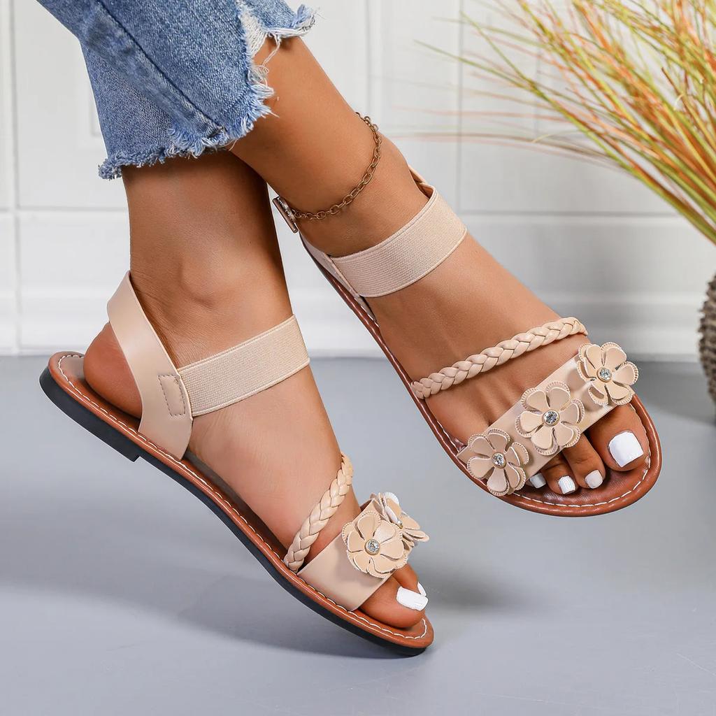 Fashion Women's Sandals  New Summer Casual Open-toed Women's Flats Fashion Floral Design Casual Comfortable Women's Sandals