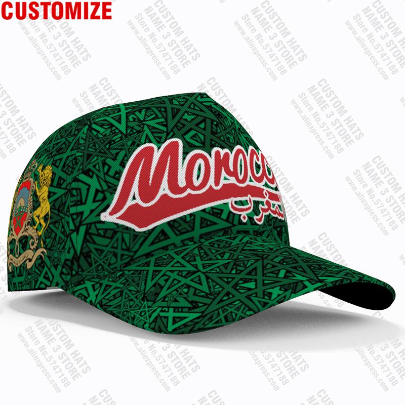 Morocco Youth Diy Free Custom Made Name Number Photo Mar Casual Hat Nation Flag Ma Kingdom Arabic Arab Country Baseball Cap