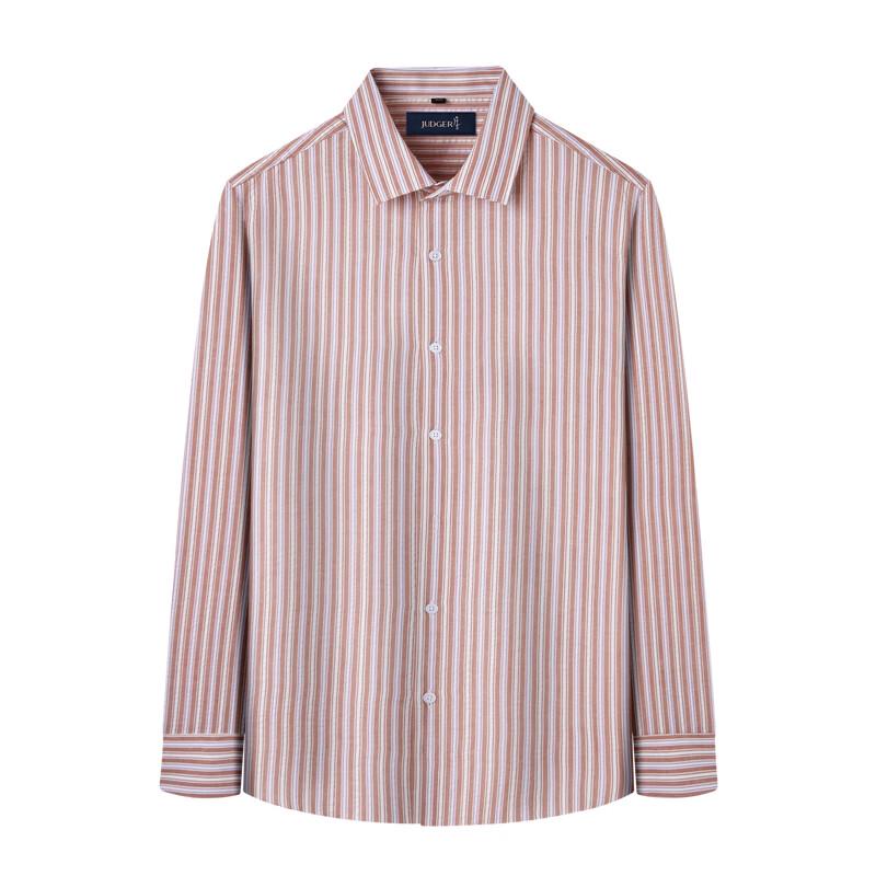 Judger Men's Tencel Blend Red Stripe Long-Sleeve Shirt