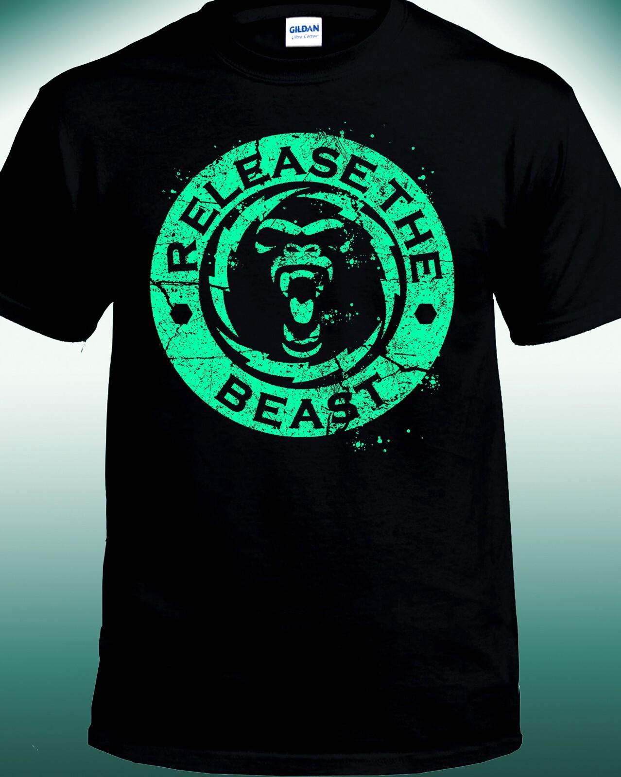 Release the Beast, Gorilla Gym Weight Lifting workout T-shirt S разноцветный