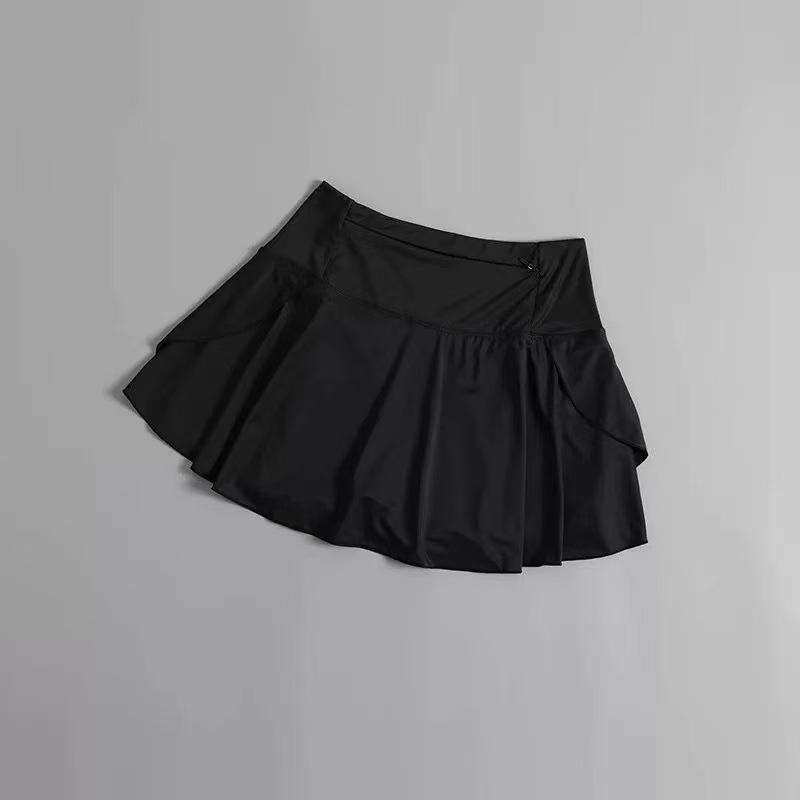 2024 Damen High-Waist Fake Zweiteiliger Yoga-Shorts-Rock – Sommersport-Fitness- und Laufbekleidung