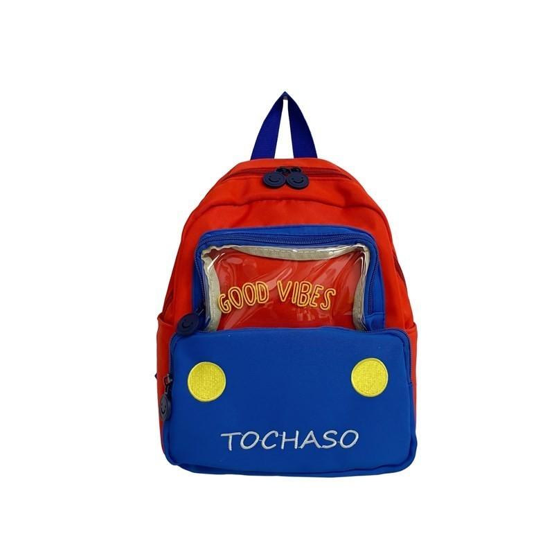Cute Cotton Toddler Backpack For Kindergarten Boys And Girls With Breathable Fabric красный
