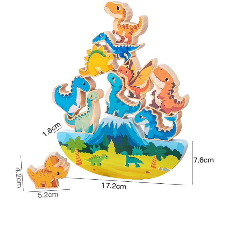 Wooden Balance Building Stacking Blocks Toys For Children Cute Animal Dinosaur Puzzle Board Games Montessori Toys for Kids Gifts