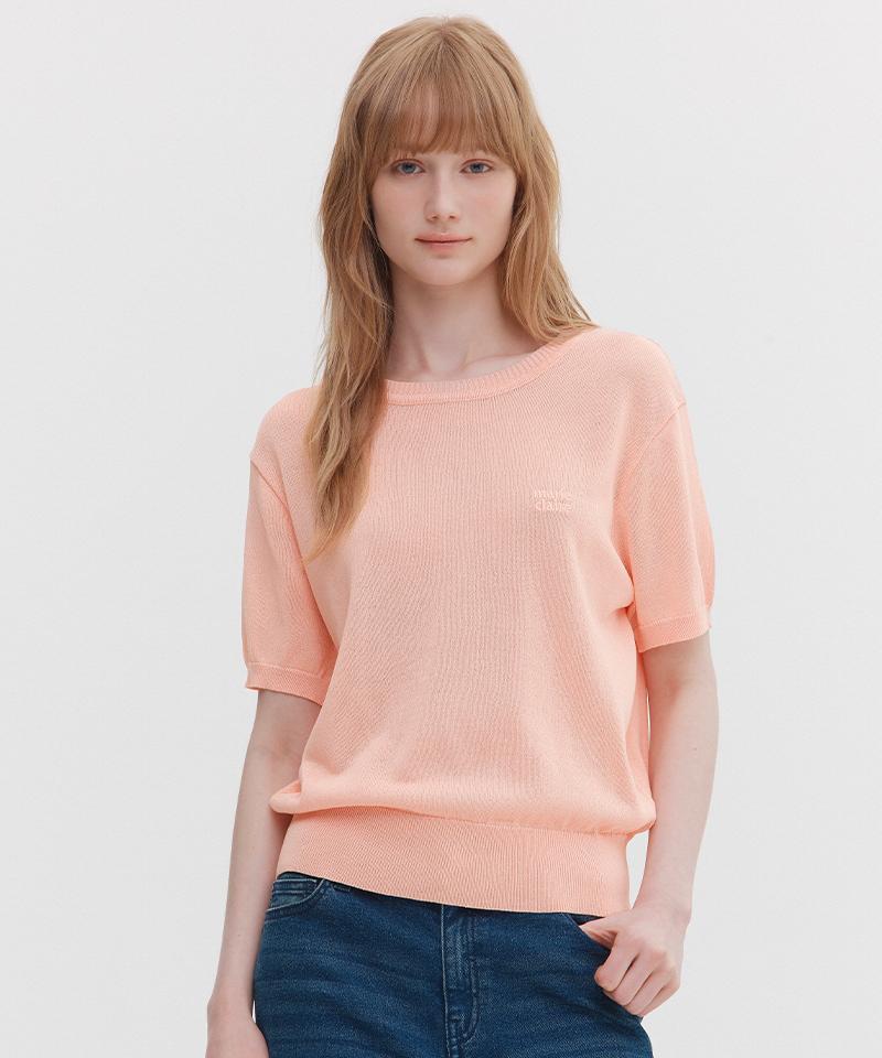 MARIE CLAIRE Basic Logo Round Short Sleeve Knit (Magbkn06Mlp)