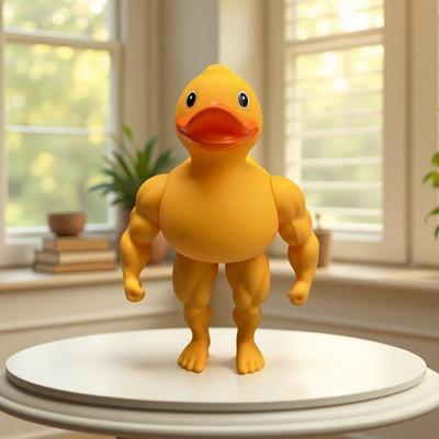 Yousheng Muscle Duck Figurine The Gym Bro of The Duck World 3D Printed Muscular Duck Statue Gift for Fitness Lovers Protein Powder Hoarders