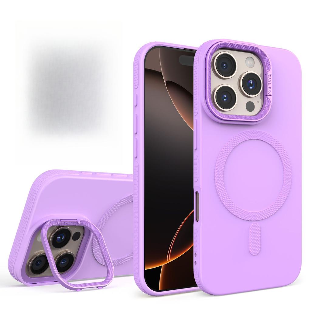 Applicable To IPhone 16 Lens Holder Mobile Phone Case Magnetically Absorbed Apple 14/15 Promax Silicone Matte Skin Feeling