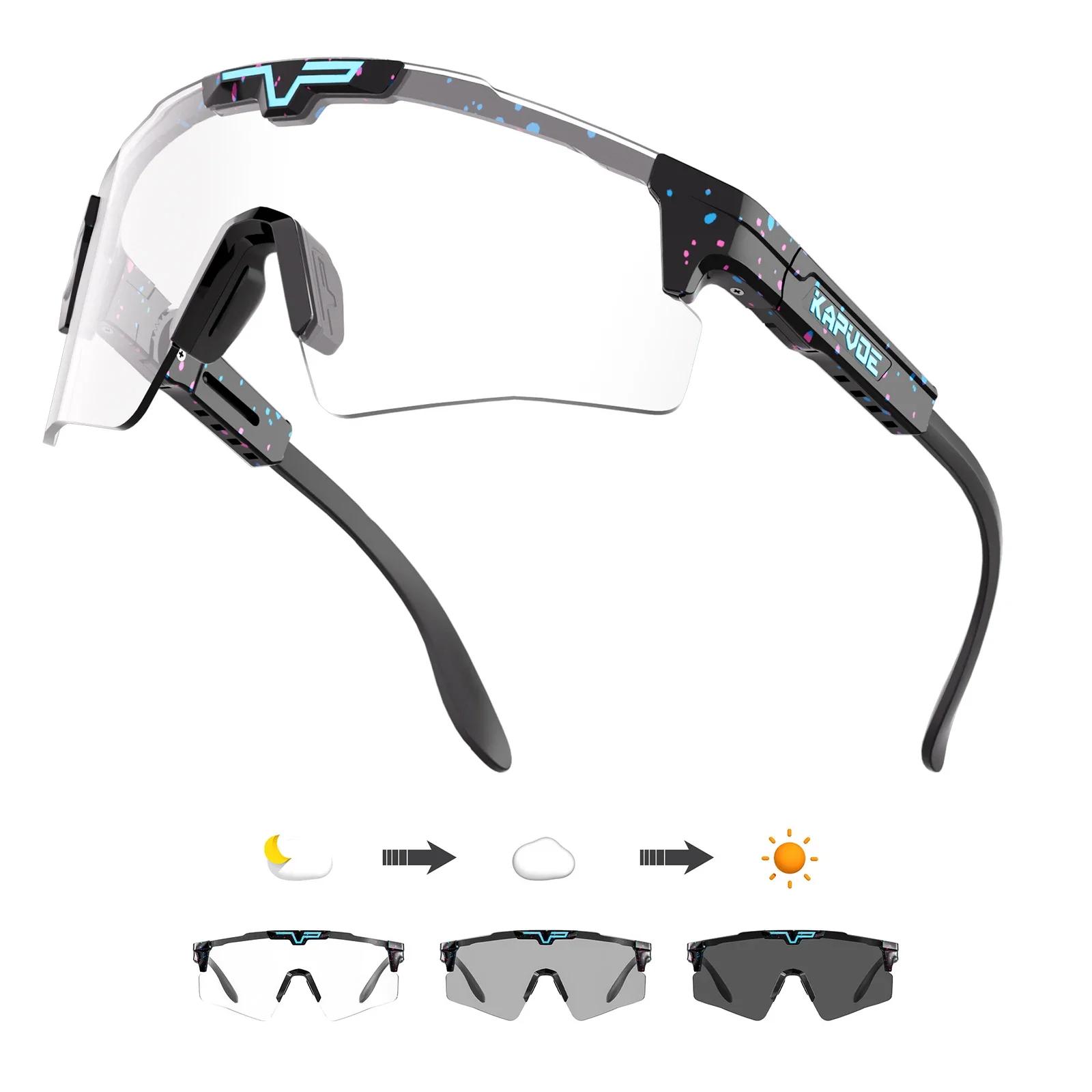 Attractive Glasses Men's Black Kapvoe Photochromic Sunglasses Polarized Cycling Glasses Sports Mtb Mountain Goggles Wo Bicycle Eyewear Bike Protection
