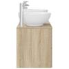 Bathroom Furniture Set 3 pcs Sonoma Oak 129 x 44.5 x 80 cm