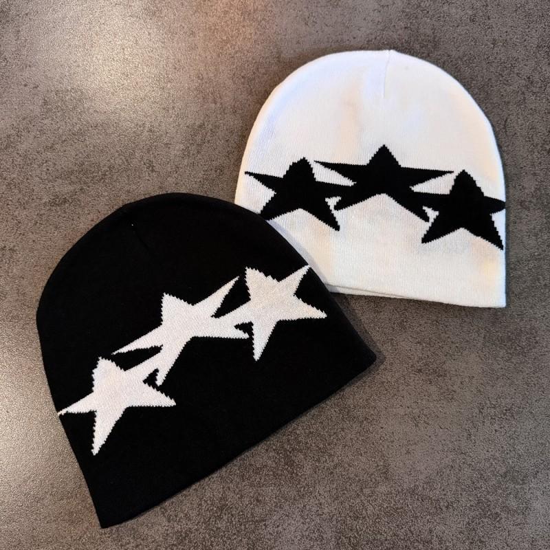 Japanese Style Minimal Star Beanie Street Knit Hat Unisex Warm Versatile Casual Cap
