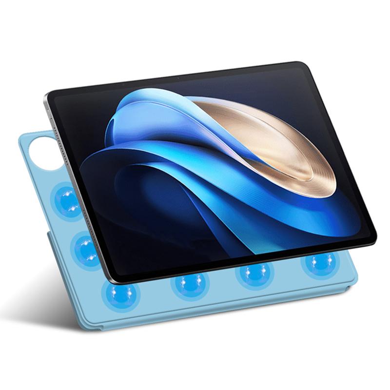 

For vivo Pad3 Pro Case Origami Stand Magnetic Absorption PU Leather Tablet Cover Blue