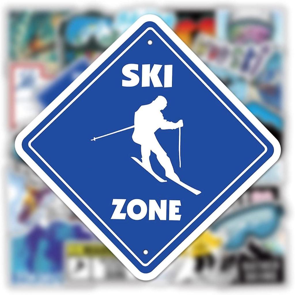 Winter ski sticker pack 50 pieces colorful ski cartoon stickers ski helmet stickers for flask, water bottle,vinyl waterproof graffiti decals for kids
