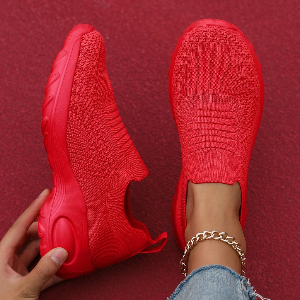 Red Casual Sports Shoes for Women Comfort Mesh Tennis Shoes Light Sneakers Women 2026 New Plus Size 43 Student Vulcanized Shoe