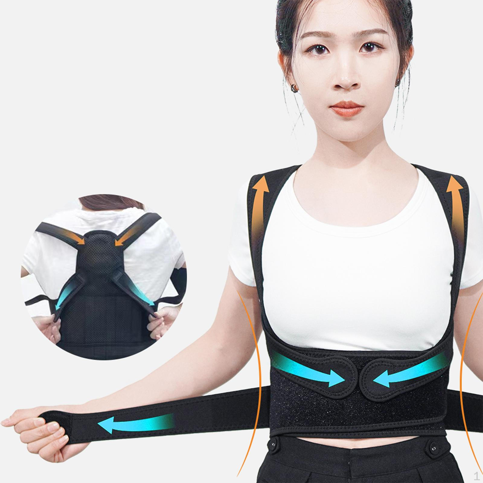 

Posture Corrector Belt Adjustable Lumbar Support for Back Shoulder Neck L