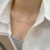 Exquisite Small Micro Zircon Diamond-set Love Star Spacer Round Bead Necklace Female Clavicle Chain