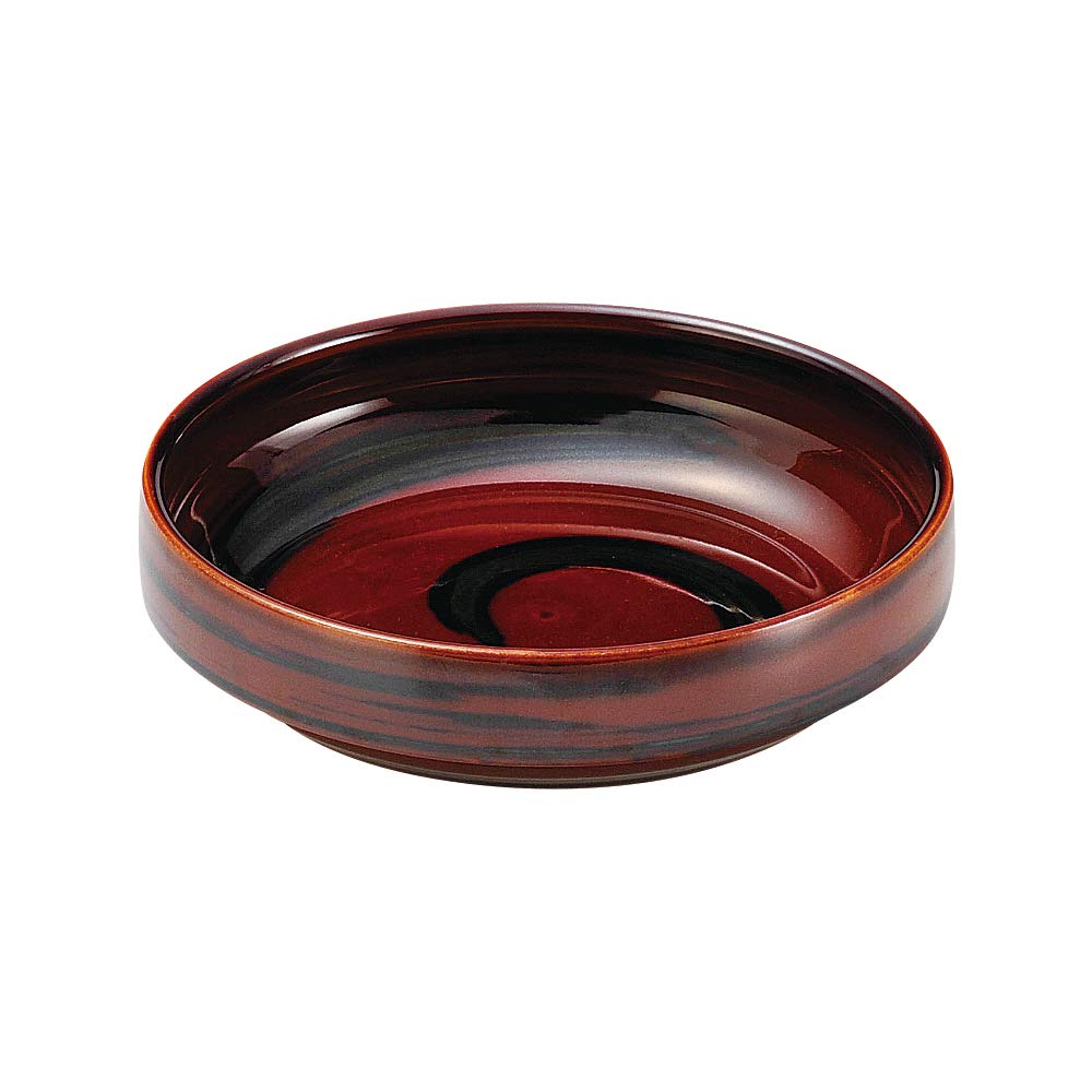 

[Official] OGISO [Reinforced Porcelain Easy-Scoop Dish (Extra Large)] 17cm Round Plate, Jujube