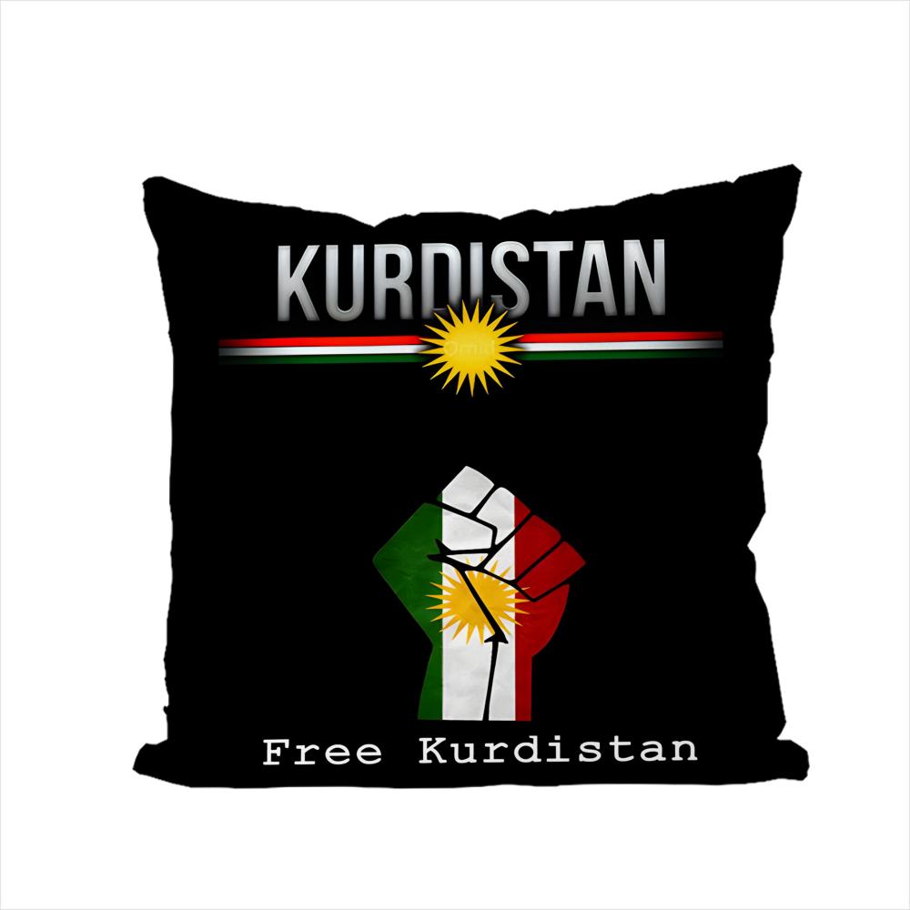 Kurdistan Flagge Kissenbezug Für Auto Sofa Dekorativ Zuhause Zweiseitiger Druck Plüsch Quadratisch Wurfkissen Kissenhülle