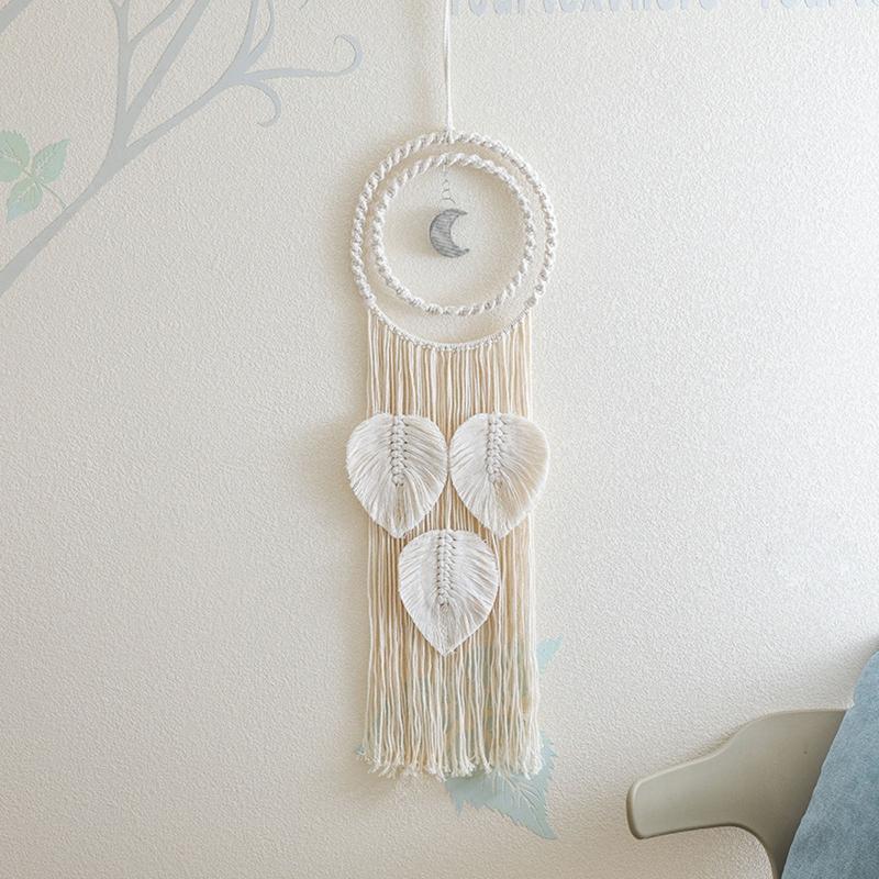Handmade Dream Catcher Pendant Tapestry Home Circle Leaf Shape Jewelry Wall Hanging Ornament Window Decoration