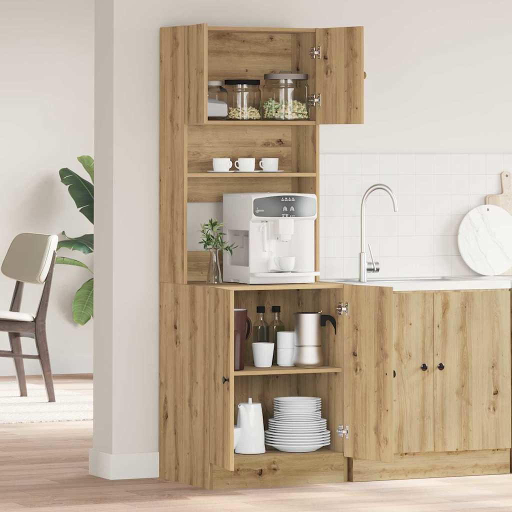 Kitchen Buffet with Shelf 2 Pcs Artisan Oak 60 X 50 X 180 Cm