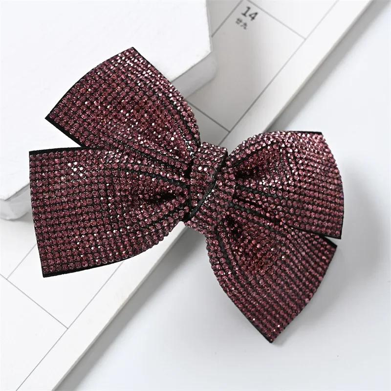 Neue Glitzernde Strass Schleife Haarnadel Haar Accessoires Mode Haarspangen für Damen Mädchen Vintage Spangen Pferdeschwanzhalter Kopfschmuck