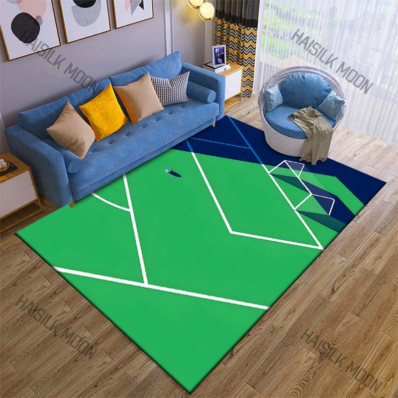 Football field and goal Print Carpet Rug for Living Room Bedroom Sofa Doormat Home Decor Non-slip Floor Mat