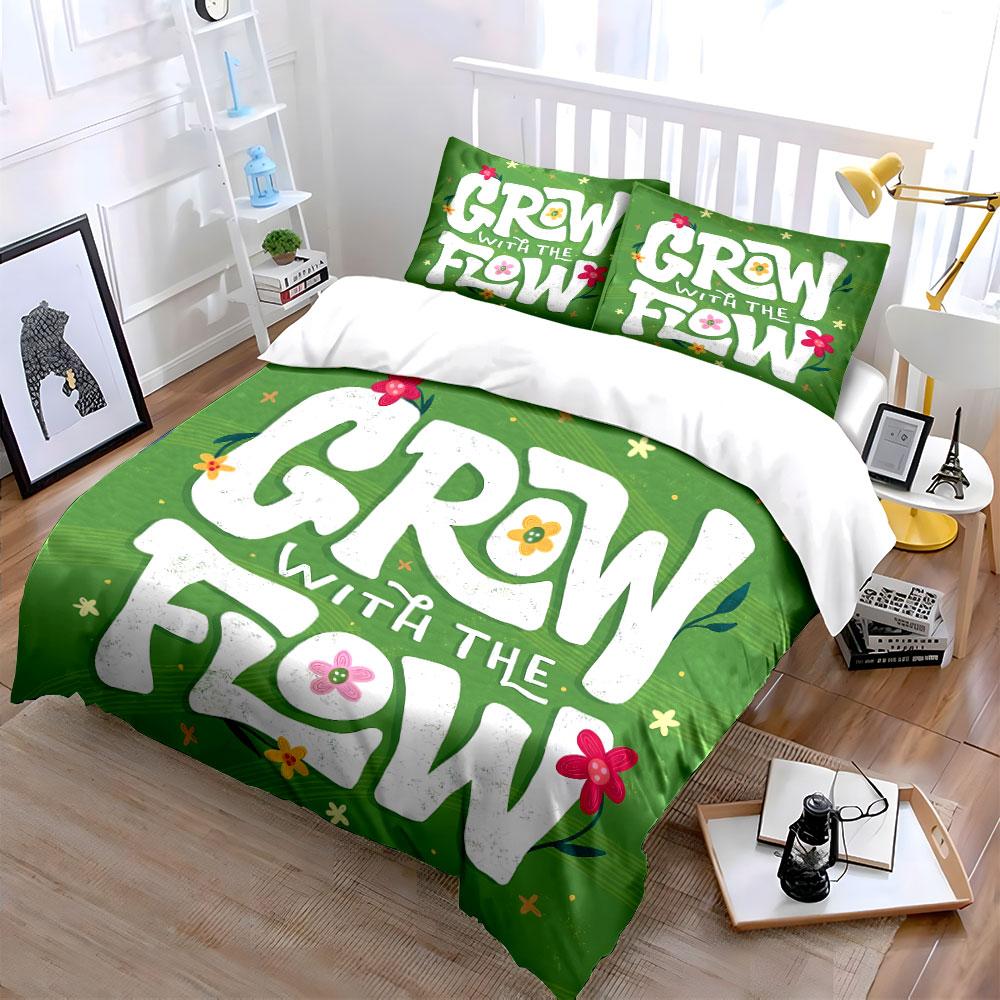 Grow with the Flow Design Bedding Duvet Cover Set Duvet Cover Pillowcases  (1*Duvet Cover 2*Pillowcases, Without Duvet Insert)
